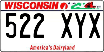 WI license plate 522XYX