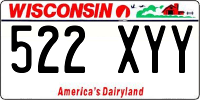 WI license plate 522XYY