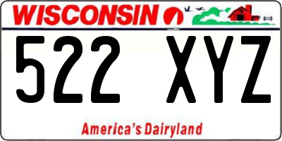 WI license plate 522XYZ