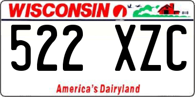 WI license plate 522XZC