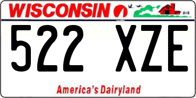 WI license plate 522XZE