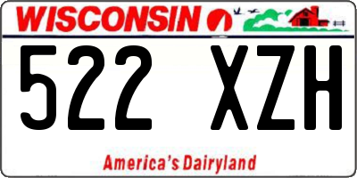 WI license plate 522XZH