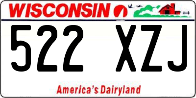 WI license plate 522XZJ