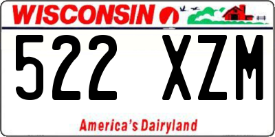 WI license plate 522XZM