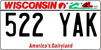 WI license plate 522YAK