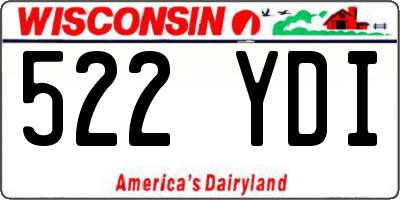 WI license plate 522YDI