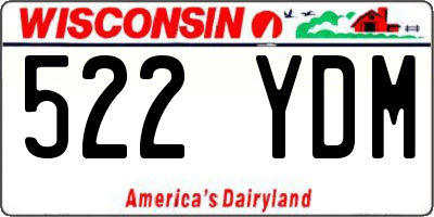 WI license plate 522YDM