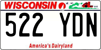 WI license plate 522YDN