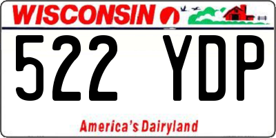 WI license plate 522YDP