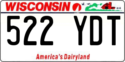 WI license plate 522YDT