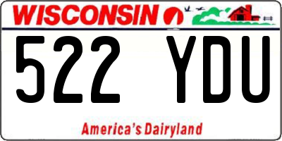 WI license plate 522YDU