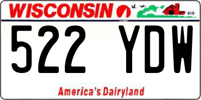 WI license plate 522YDW