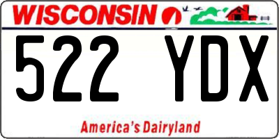 WI license plate 522YDX