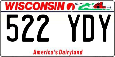 WI license plate 522YDY
