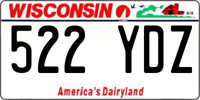 WI license plate 522YDZ