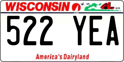 WI license plate 522YEA