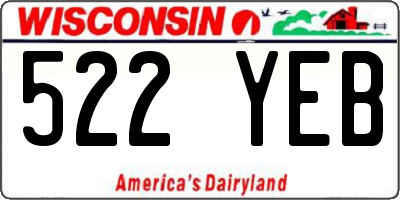 WI license plate 522YEB