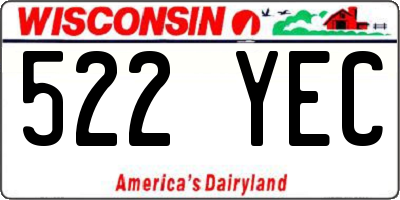 WI license plate 522YEC