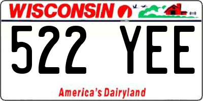 WI license plate 522YEE