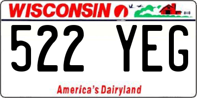 WI license plate 522YEG