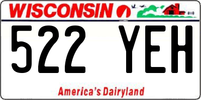 WI license plate 522YEH