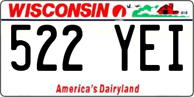 WI license plate 522YEI