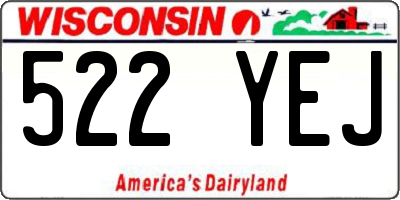 WI license plate 522YEJ