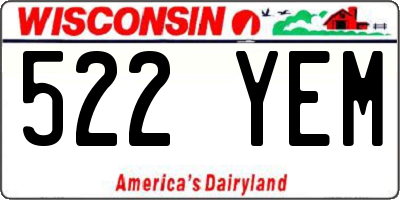 WI license plate 522YEM