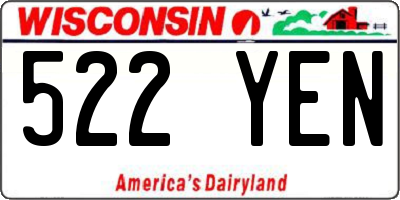 WI license plate 522YEN