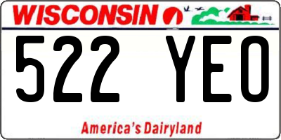 WI license plate 522YEO
