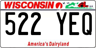 WI license plate 522YEQ