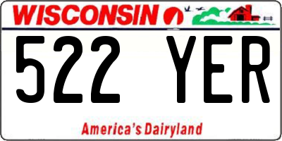 WI license plate 522YER