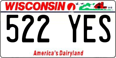 WI license plate 522YES