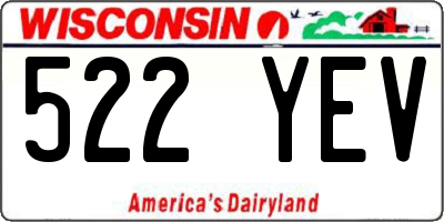WI license plate 522YEV