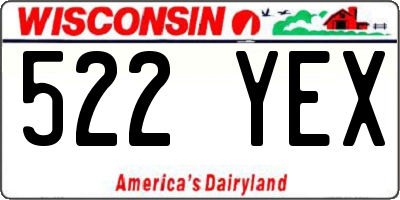 WI license plate 522YEX
