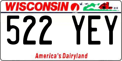 WI license plate 522YEY