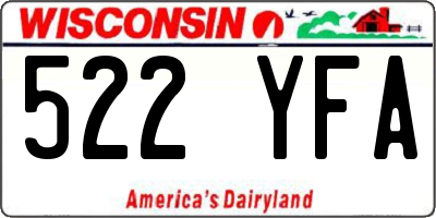 WI license plate 522YFA