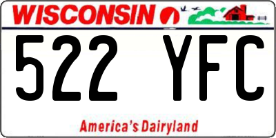 WI license plate 522YFC