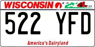 WI license plate 522YFD