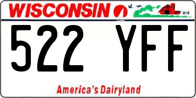 WI license plate 522YFF