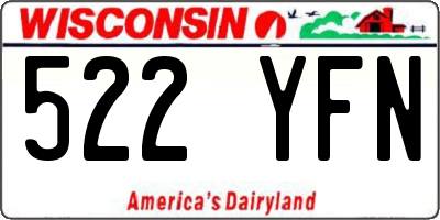 WI license plate 522YFN