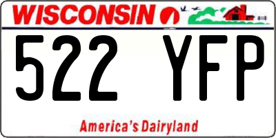 WI license plate 522YFP