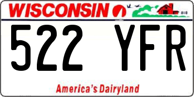 WI license plate 522YFR