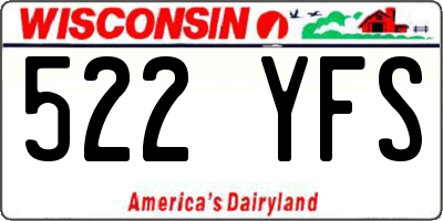 WI license plate 522YFS