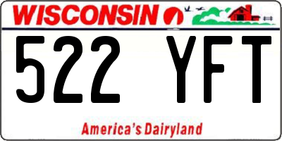 WI license plate 522YFT