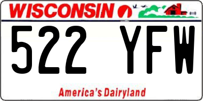 WI license plate 522YFW