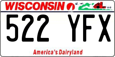 WI license plate 522YFX
