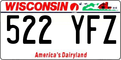 WI license plate 522YFZ