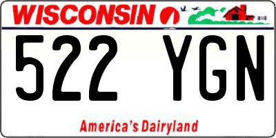 WI license plate 522YGN