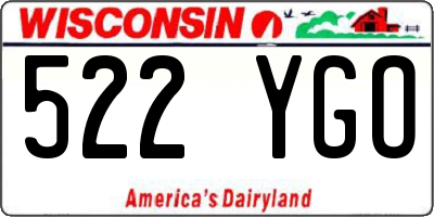 WI license plate 522YGO